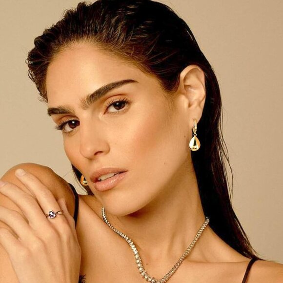 14K Gold Hypoallergenic Teardrop Drop Dangle Leverback Trendy Earrings for Women - Picture 5 of 8